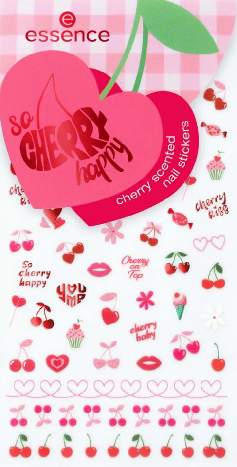 Ngjitëse për thonjë Essence So Cherry Happy Cherry Scented 01 With Extra Cherries, Please, 78 pcs