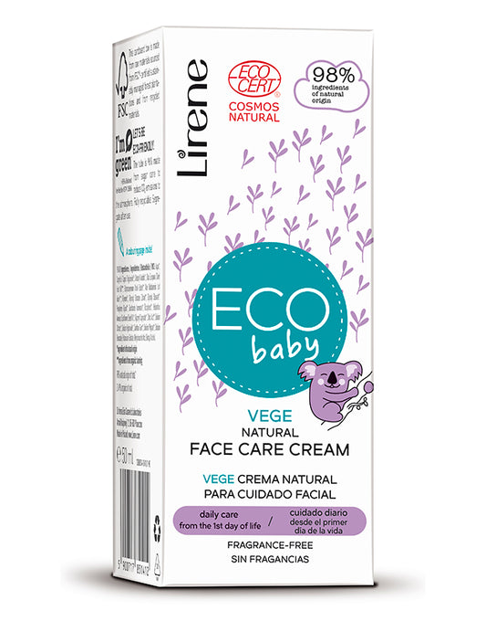 Krem hidratuese për fëmijë Lirene Eco Baby, 50 ml