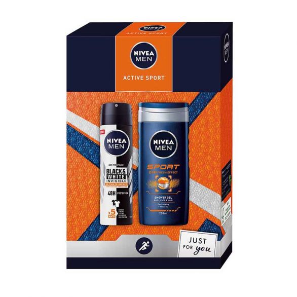 Set Nivea Men Active Sport, deodorant 150ml dhe xh